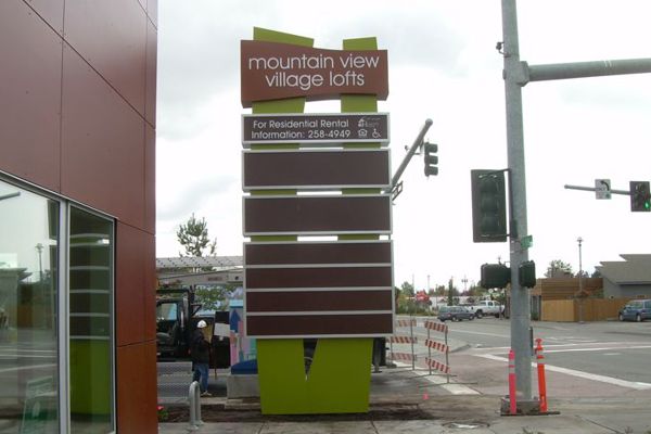 Mountain View Village Lofts Sign